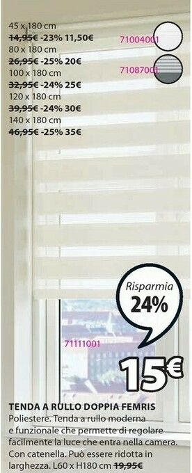 JYSK Tenda A Rullo Doppia Femris offerta