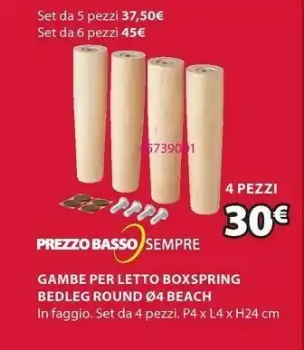 JYSK Gambe Per Letto offerta