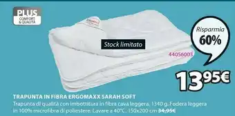 Trapunta In Fibra Ergomaxx Sarah Soft