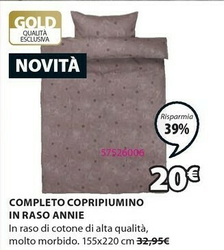 JYSK Completo Copripiumino In Raso Annie offerta