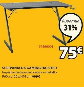 JYSK Scrivania Da Gaming Halsted offerta
