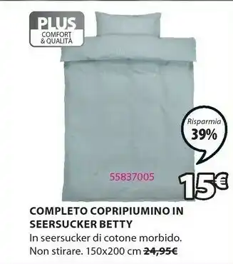 JYSK Completo Copripiumino In Seersucker Betty offerta