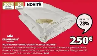 JYSK Kronborg Piumino In Piumino D'anatra Nausthornet offerta