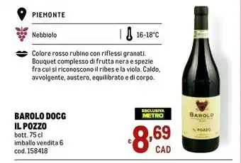 Metro Il Pozzo Barolo DOCG offerta