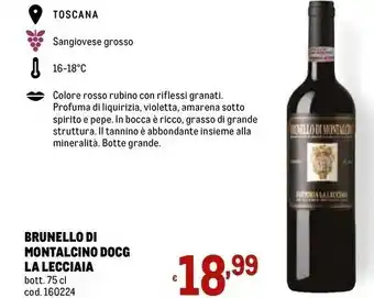 Metro La Leccaia Brunello Di Montalcino offerta