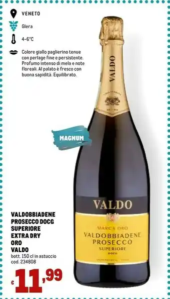 Metro Valdo - Valdobbiadene Prosecco Superiore DOCG 750 G(ml) offerta