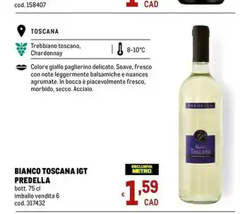 Predella Bianco Toscana Igt
