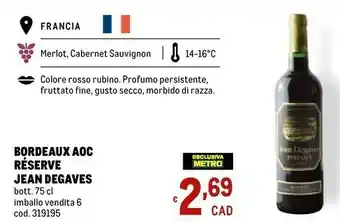 Jean Degaves Bordeaux Aoc Réserve