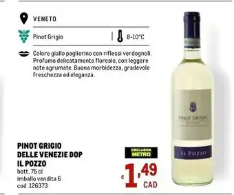 Metro Il Pozzo Pinot Grigio Delle Venezie Dop offerta