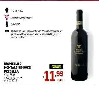 Metro Predella Brunello Di Montalcino offerta