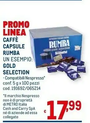 Metro Rumba Caffè Capsule offerta