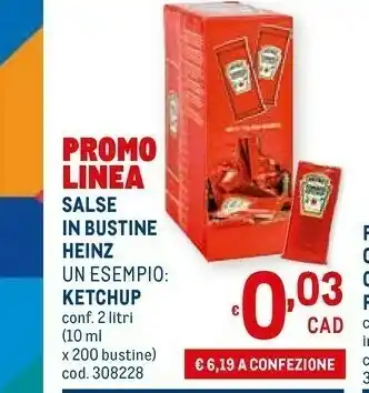 Metro Heinz Salse Bustine offerta