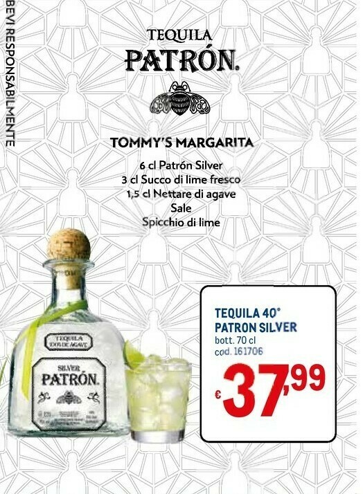 Patron Silver Tequila offerta di Metro Patron Silver Tequila offerta di Metro
