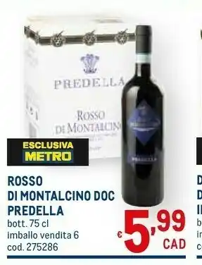 Metro Predella Rosso Di Montalcino Doc offerta