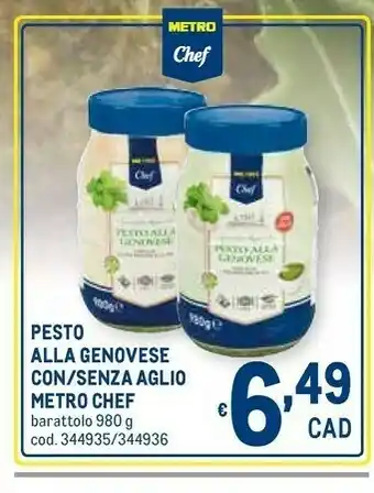 Metro chef Pesto Alla Genovese Con/ Senza Aglio