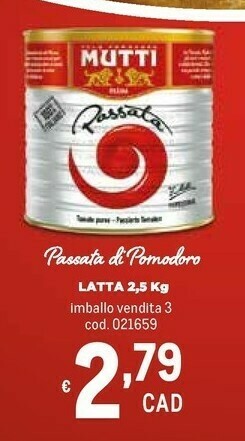 Metro Mutti Passata Di Pomodoro offerta