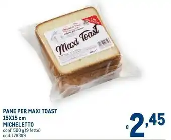 Micheletto Pane Per Maxi Toast 15x15 Cm