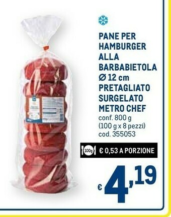 Metro Metro chef Pane Per Hamburger offerta