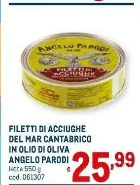 Metro Angelo parodi Filetti Di Acciughe Del Mar Cantabrico In Olio Di Oliva offerta