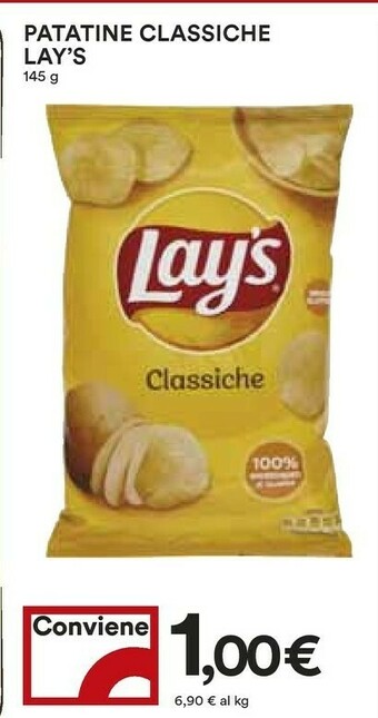 Coop Lay's Patatine Classiche 145 G(ml) offerta