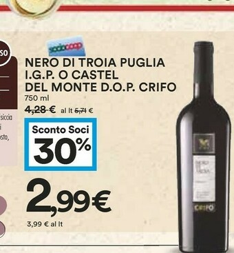 Coop Crifo Del Monte Nero Di Troia Puglia offerta