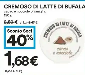 Coop Cremoso Di Latte Di Bufala Cacao E Nocciole O Vaniglia offerta