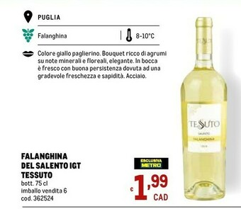 Tessuto Falanghina Del Salento Igt