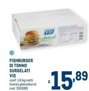 Vis Fishburger Di Tonno Surgelati