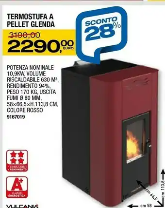 Bricofer Termostufa A Pellet Glenda offerta