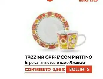 Tazzina Caffe Con Piattino Arancia