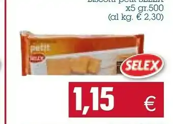 Emi Supermercati Selex Biscotti Secchi Petit offerta