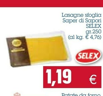 Emi Supermercati Saper Di Sapori - Lasagne Sfoglia Fresca Sottilissima Pasta Fresca All'Uovo 250 G(ml) offerta