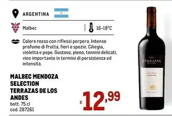 Terrazas De Los Andes Malbec Mendoza Selection