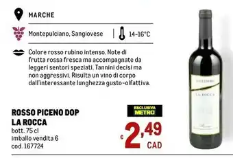 Metro La Rocca Rosso Piceno Dop offerta
