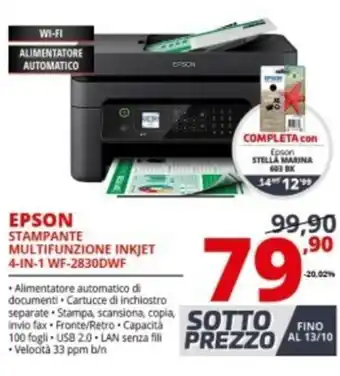Comet Epson Stampante Multifunzione Inkjet 4-in1 WF-2830DWF offerta