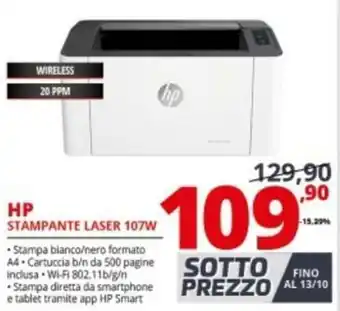 Comet HP Stampante Laser 107W offerta