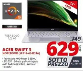 Acer Swift 3 Notebook (SF314-43-R31A)