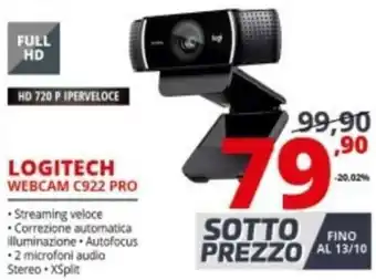 Comet Logitech Webcam C922 Pro offerta