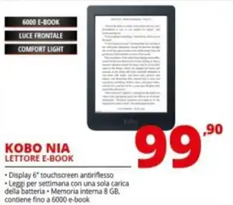 Comet Kobo Nia Lettore E-Book offerta