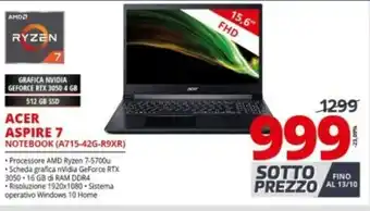 Comet Acer Aspire 7 Notebook (A715-42G-R9XR) offerta
