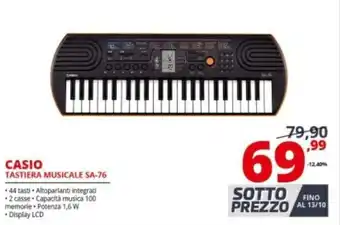 Comet Casio Tastiera Musicale SA-76 offerta