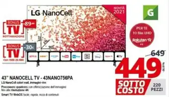 Comet LG 43" Nanocell TV - 43NANO756PA offerta