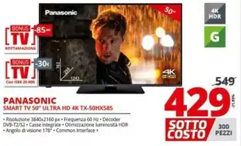 Comet Panasonic Smart TV 50" Ultra HD 4K TX-50HX585 offerta