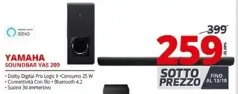 Comet Yamaha Soundbar YAS 209 offerta