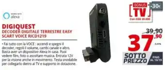 Digiquest Decoder Digitale Terrestre Easy Scart Voice RICD1219