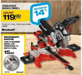 Bricofer Einhell Troncatrice Radiale offerta