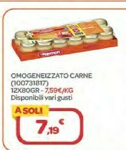 Bimbo Store Plasmon Omogeneizzato Carne 12x80gr offerta