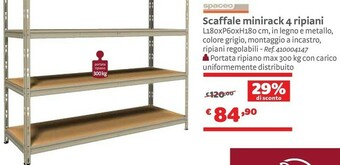 Bricocenter Spaceo Scaffale Minirack 4 Ripiani offerta