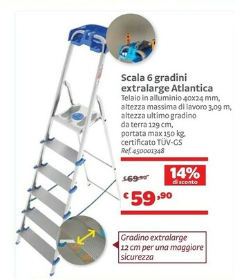 Bricocenter Scala 6 Gradini Extralarge Atlantica offerta