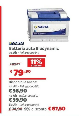 Bricocenter Varta Batteria Auto Bludynamic offerta